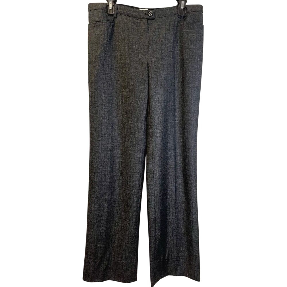 Armani Italian Virgin Wool Wide Leg Gray Slacks / Dress Pants Size 8